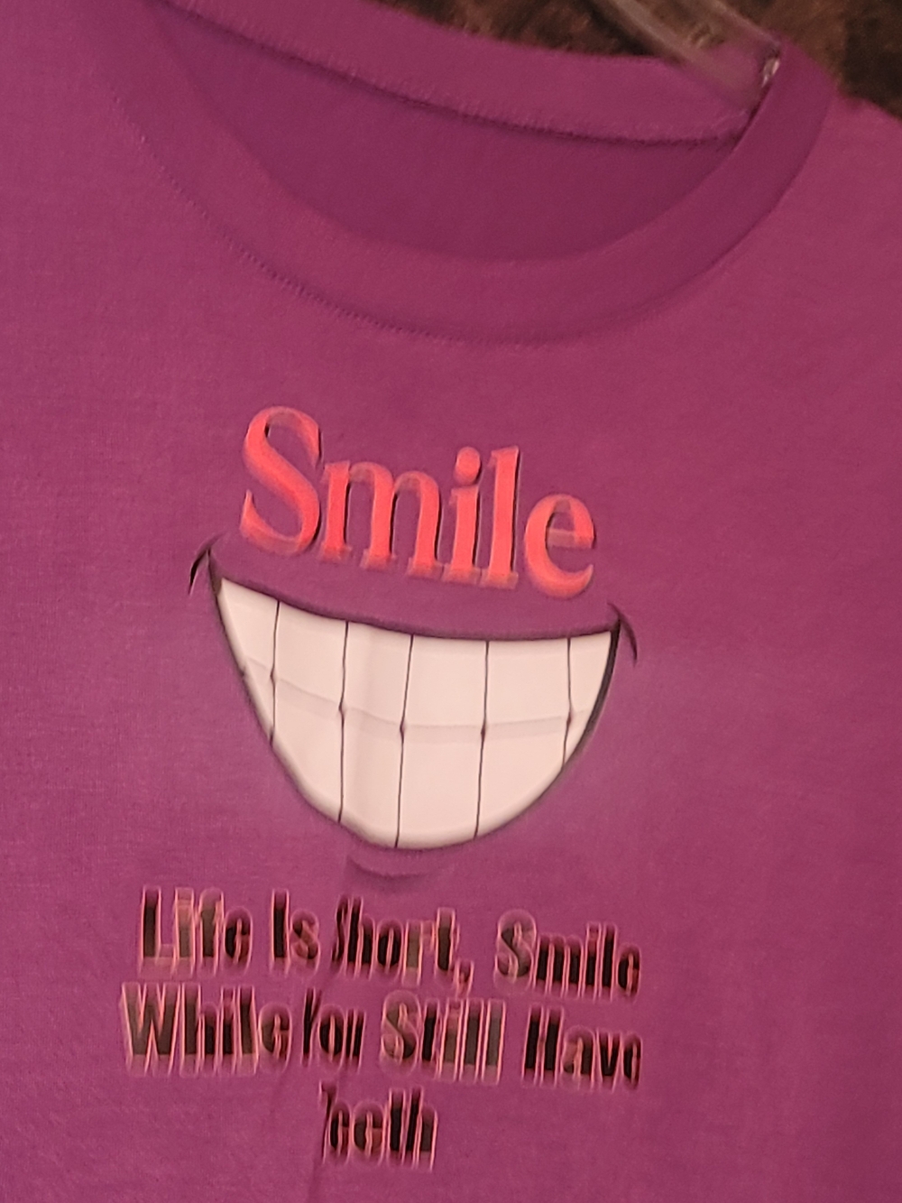 Smile Graphic Tee - Purple